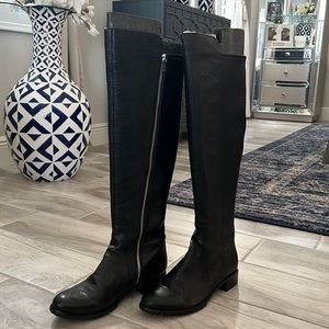 Michael Kors Black Leather Joanie Over-the-Knee Boot, size 9.5